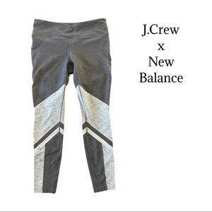 J.Crew x New Balance Performance Leggings Striped Colorblock Gray Size Medium